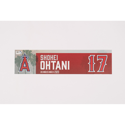 Shohei Ohtani 2020 Team Issued Locker Tag