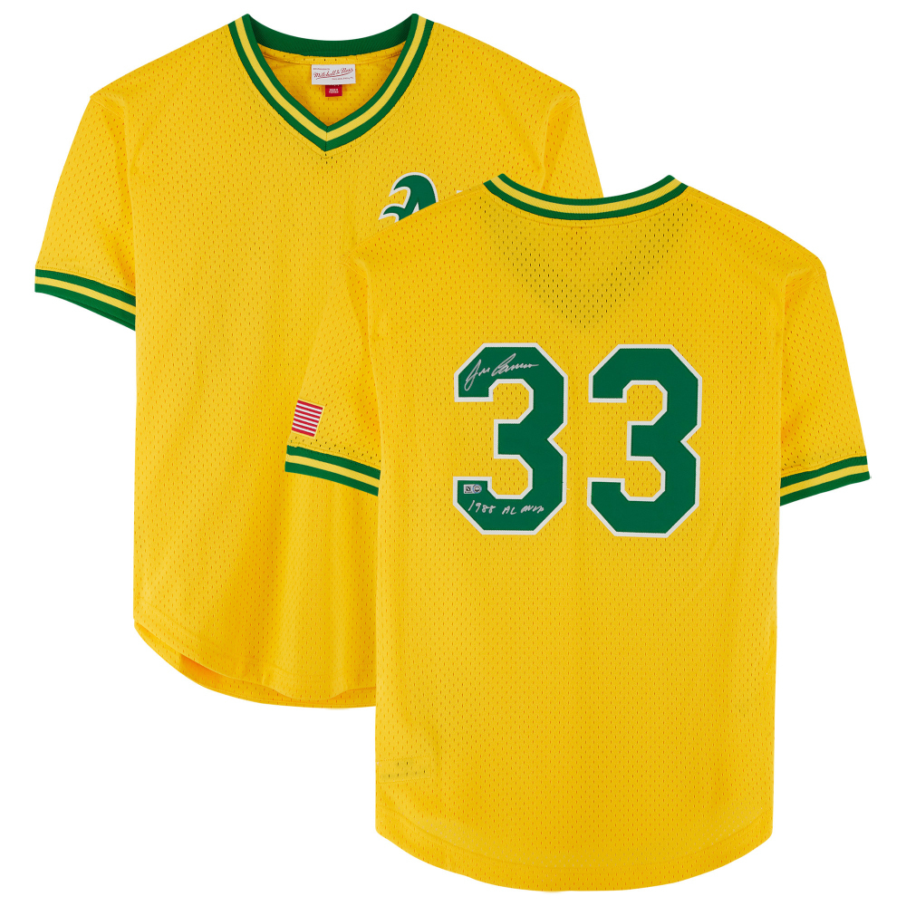 Jose Canseco Oakland Athletics Autographed Yellow Mitchell & Ness