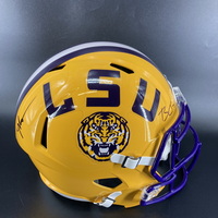 NFL - LSU Multi Signed Replica Speed Helmet Signed by Jayden Daniels, Ma...