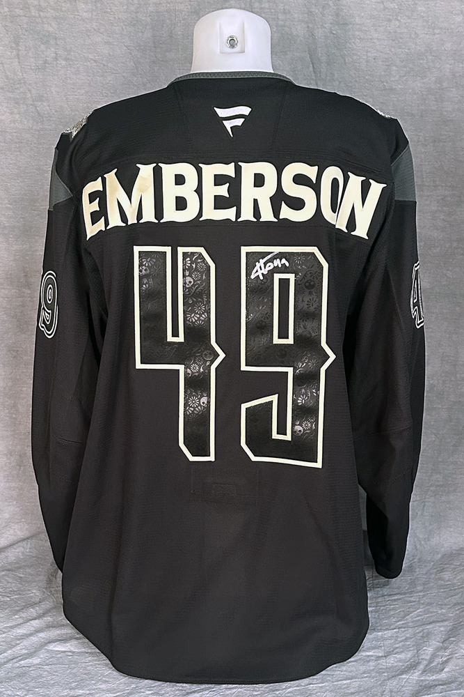 Ty Emberson #49 - Autographed 2025-26 Edmonton Oilers Dia de los Muertos (Day of the Dead) Ltd Edition Fanatics Practice Jersey (Autographed Only / Not Worn)