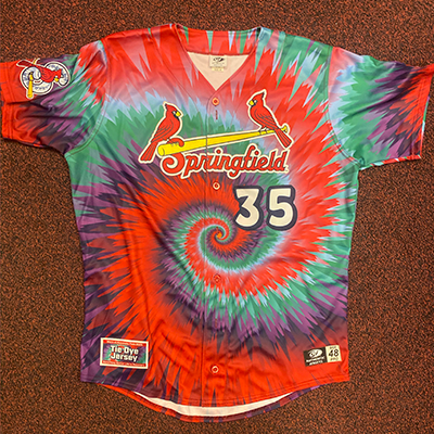 #35 - Cade Winquest - RHP - Size 48 - 2025 Springfield Cardinals Tie-Dye Jersey