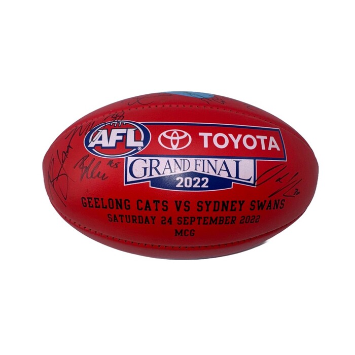 Photo of Geelong 2022 Grand Final Match Used Team Signed Ball