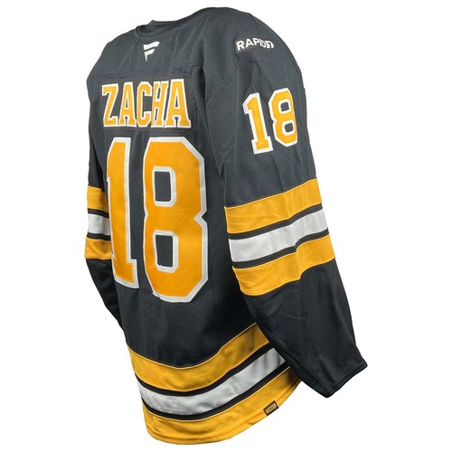 Photo of Game-Used 2025-2026 Season Home Hockey Jersey - Chara Jersey Retirement Night - Pavel Zacha