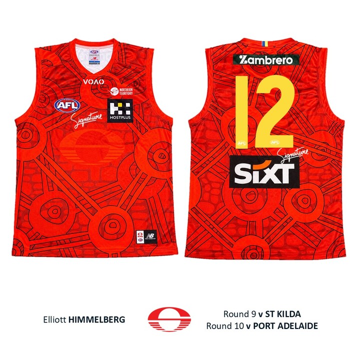 Photo of Elliott Himmelberg #12 Gold Coast SUNS Darwin/Larrakia Match-Worn Guernsey