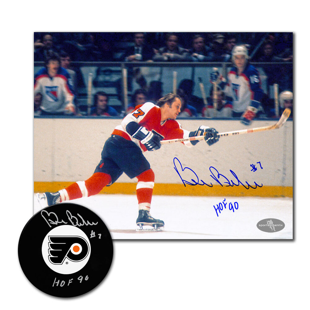 Bill Barber Autographed Philadelphia Flyers Hockey Puck & 8x10 Photo Combo