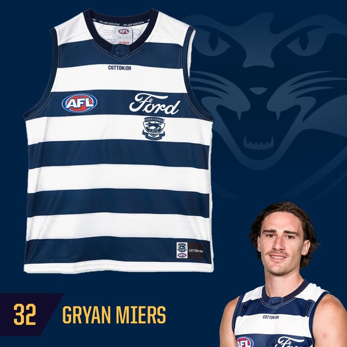 Photo of Gryan Miers #32 Geelong Cats 2025 Grand Final Match-Worn Guernsey