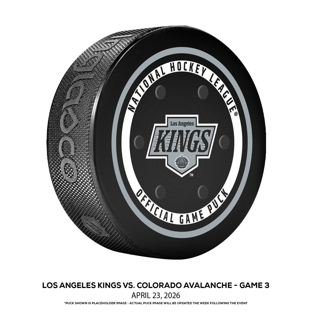 Colorado Avalanche vs. Los Angeles Kings Game-Used Puck from Game 3 of the First Round of the 2026 Stanley Cup Playoffs on April 23, 2026