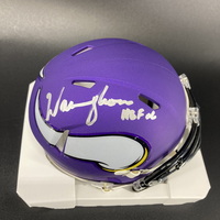HOF - Vikings Warren Moon Signed Mini Helmet with ""HOF 06&quo...