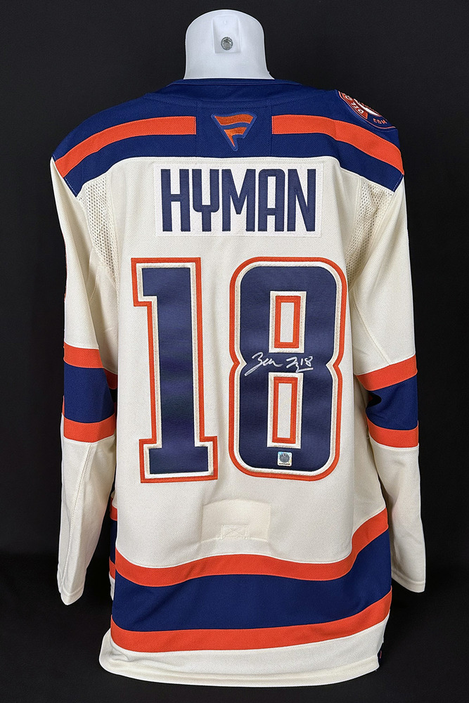 Zach Hyman #18 - Autographed Edmonton Oilers Fanatics Premium Alternate Replica Jersey