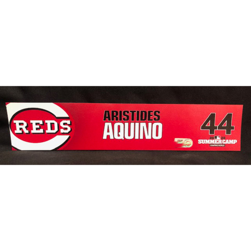 Aristides Aquino -- 2020 Sumer Camp Locker Tag -- Team-Issued
