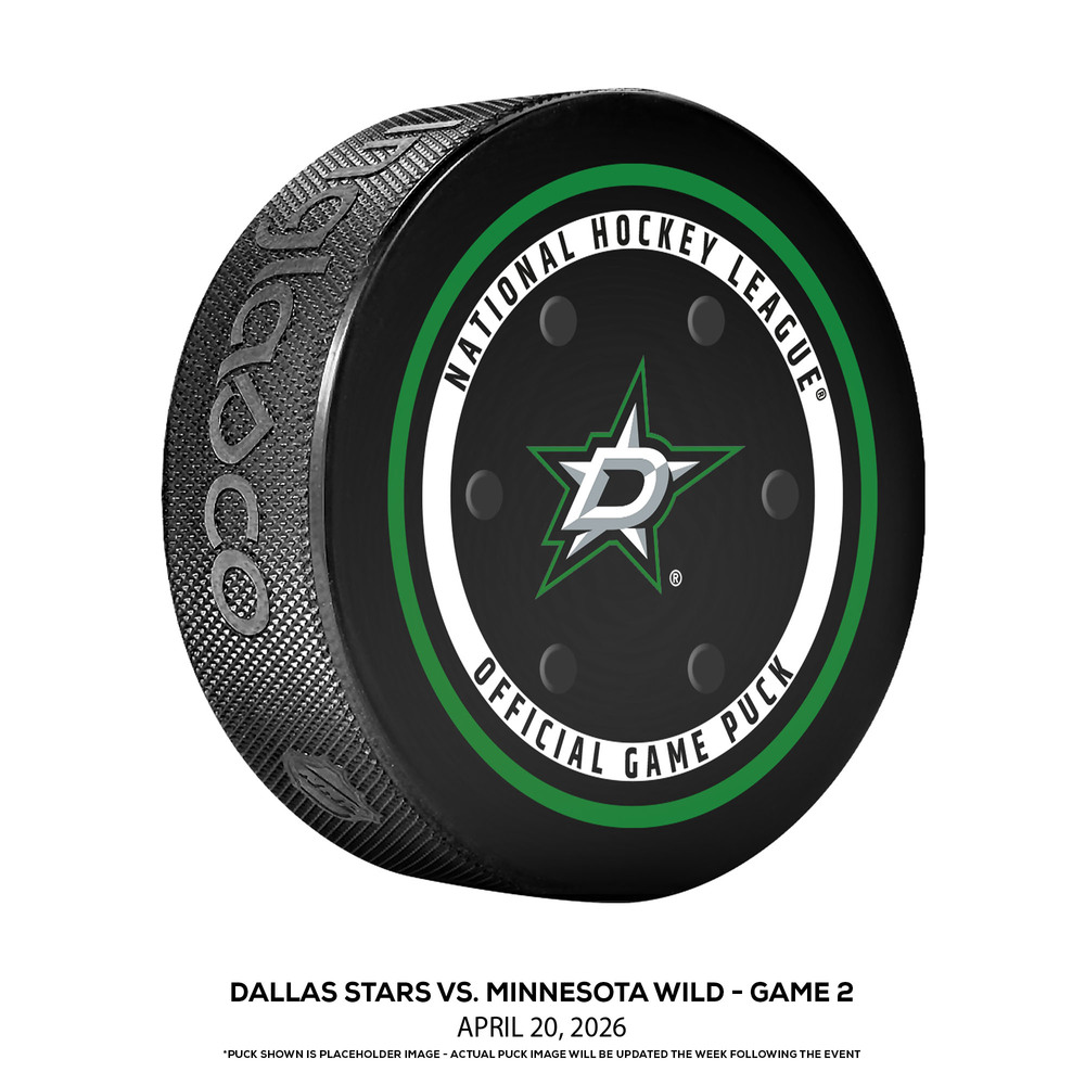Dallas Stars vs. Minnesota Wild Game-Used Puck from Game 2 of the First Round of the 2026 Stanley Cup Playoffs on April 20, 2026