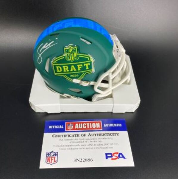 NFL - Giants Francis Mauigoa Signed NFL Draft Mini Helmet