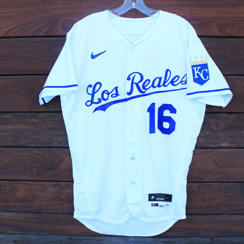 Game-Used Los Reales Jersey: Andrew Benintendi #16 - 2 for 4 (Single, Single) (SEA@KC 9/17/21) - Size 42