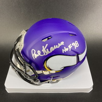 HOF - Vikings Paul Krause Signed Mini Helmet with HOF 98 Inscription