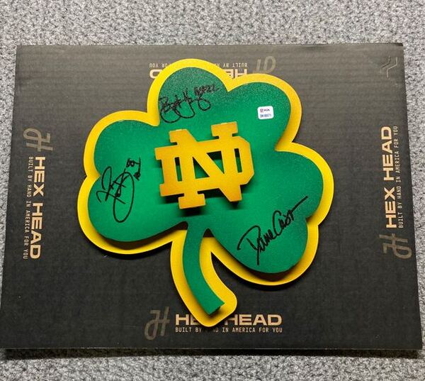 HOF - Notre Dame 3D Metal Wall Art Signed By Tim Brown, Bryant Young, An...