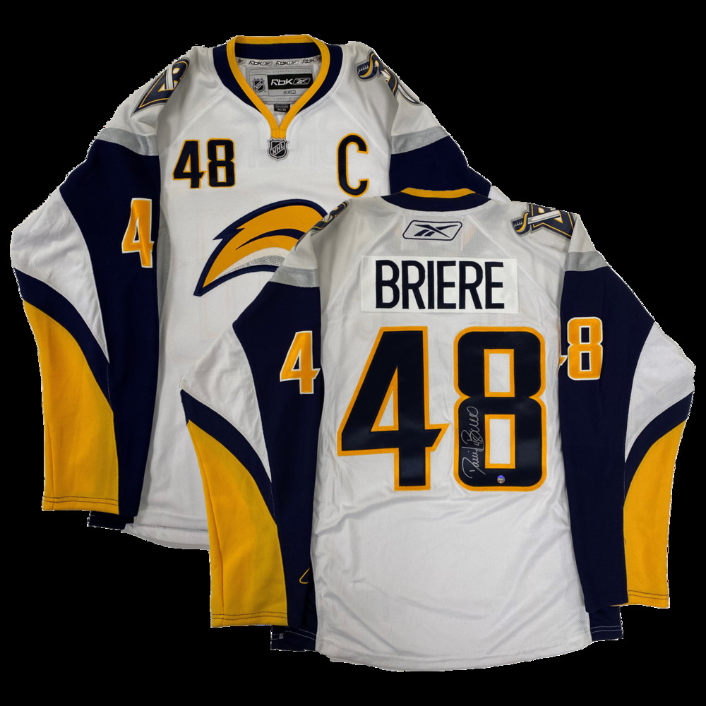 Daniel Briere Signed Jersey Sabres Replica White 2007-10 Reebok