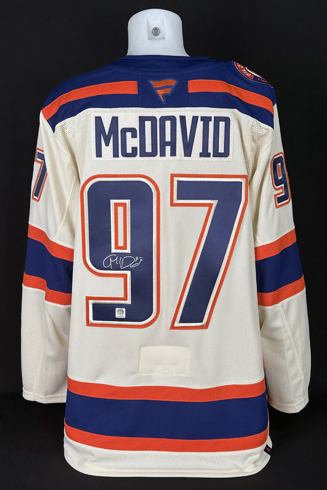 Connor McDavid #97 - Autographed Edmonton Oilers Fanatics Premium Alternate Replica Jersey
