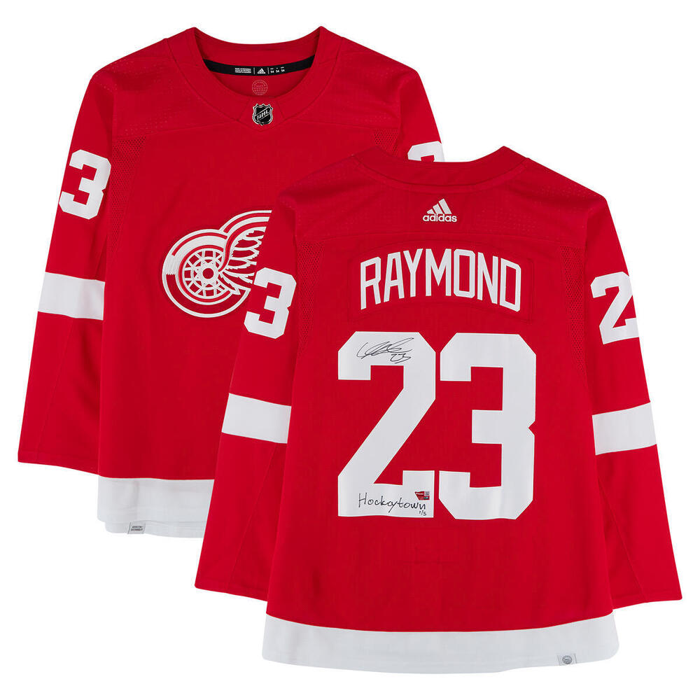 Lucas Raymond Detroit Red Wings Autographed Red Adidas Jersey with 