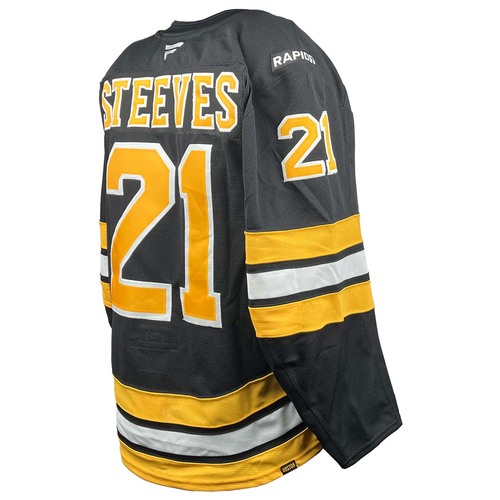 Photo of Game-Used 2025-2026 Season Home Hockey Jersey - Chara Jersey Retirement Night - Alex Steeves