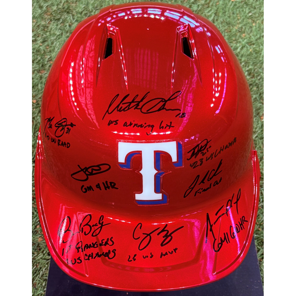 6人カーレーサーサイン入り帽子激レア本物保証 Texas Rangers 2023 World Series Champions Multi-Signed and
