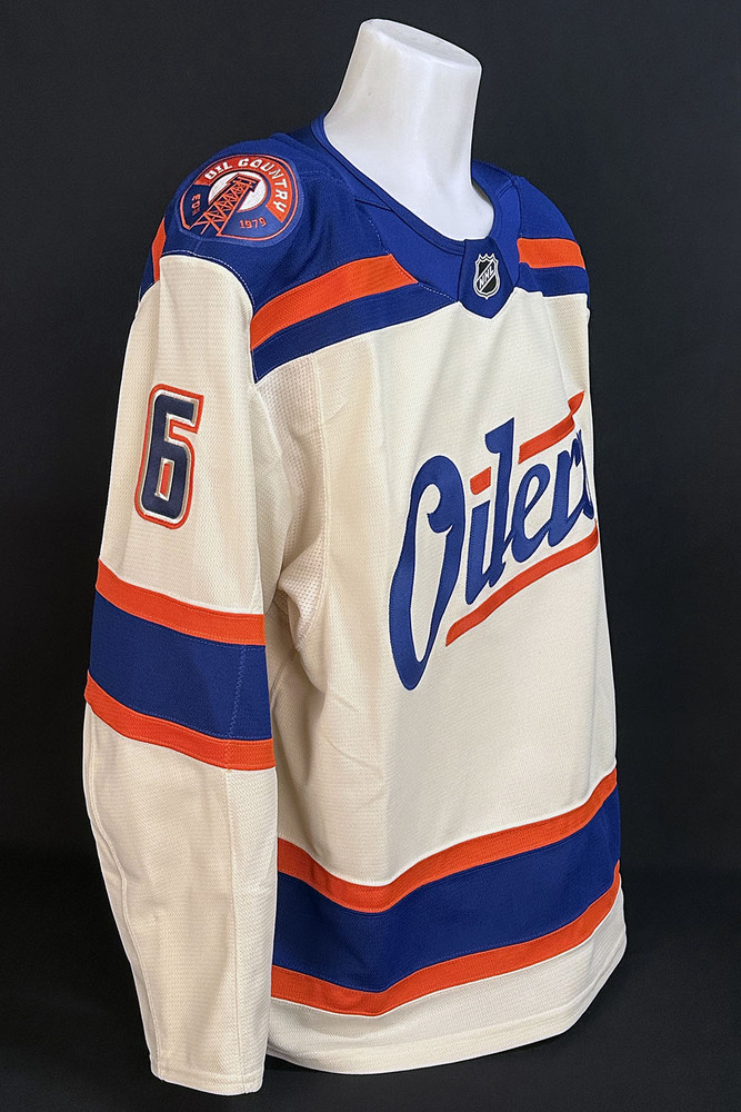 Ryan Shea #6 - 2026-27 Edmonton Oilers vs Anaheim Ducks Game Worn Alternate Cream Jersey From The Oilers 5-2 Win On October 7, 2026