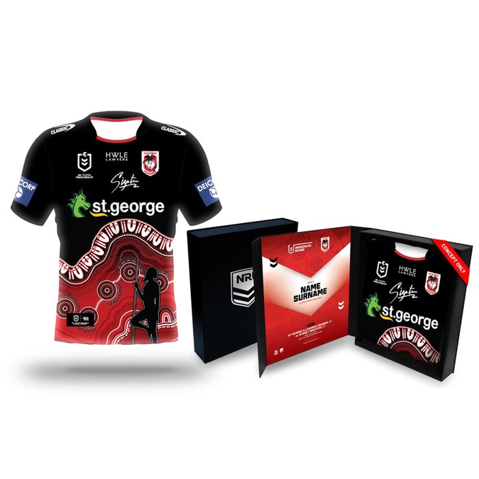 Jaiyden Hunt St George Illawarra Dragons Indigenous Round Signed Player Jersey