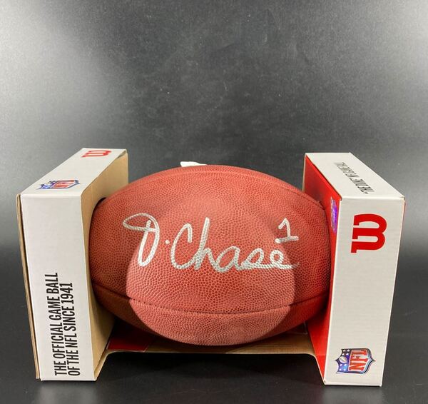 NFL - Bengals Jamar Chase Signed Authentic Football with Bengals Logo