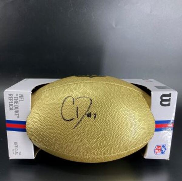 NFL - Dolphins Caleb Douglas Signed Gold Composite Football