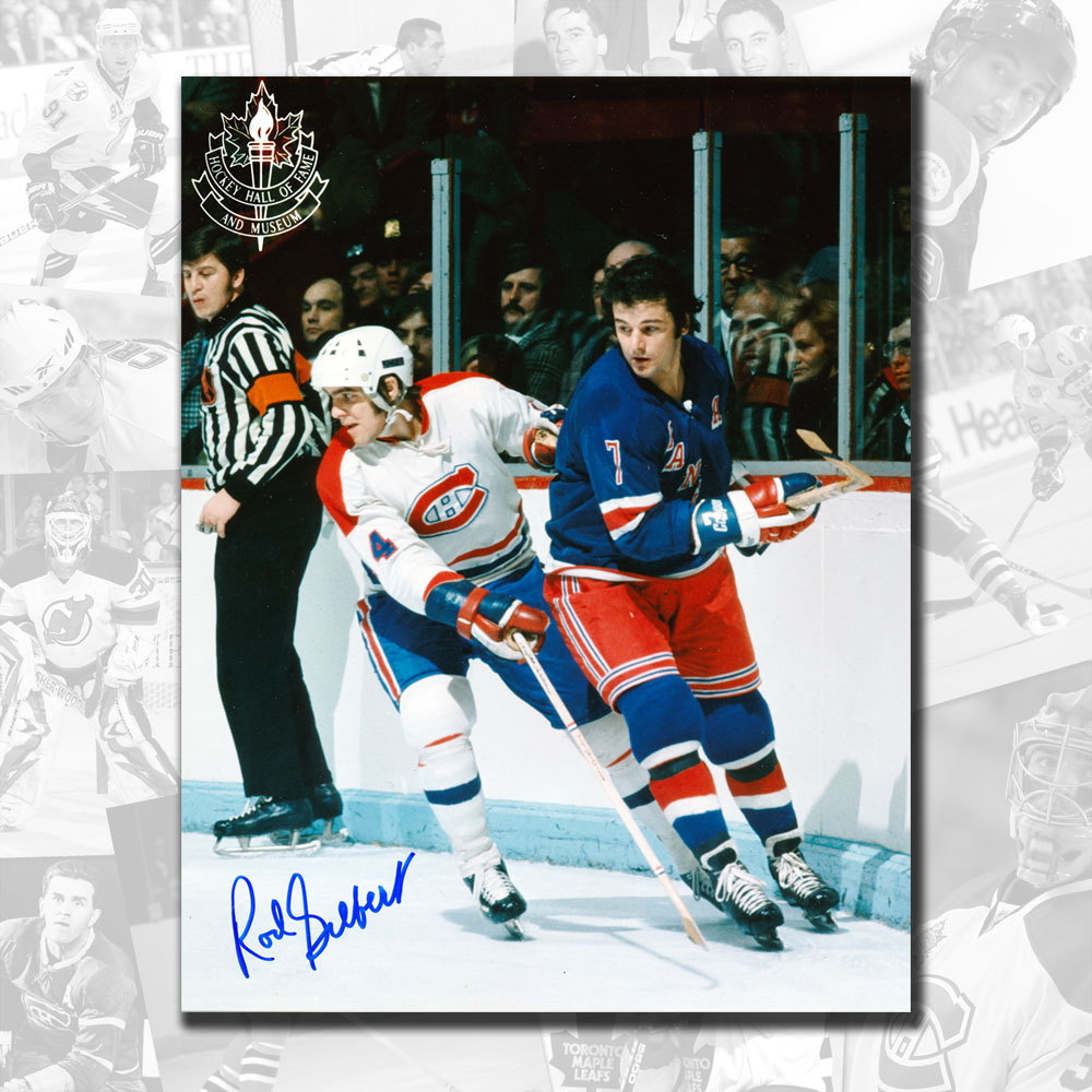 Rod Gilbert New York Rangers vs. Rejean Houle Autographed 8x10 NHL