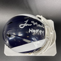 HOF - Rams Tom Mack Signed Mini Helmet with "HOF 99" Inscription