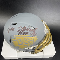 HOF - Chiefs Jan Stenerud Signed Slate Mini Helmet with HOF 91 Inscription