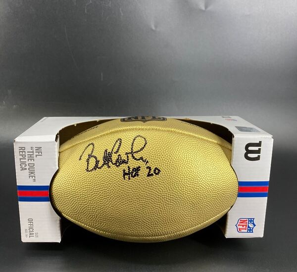 HOF - Steelers Bill Cowher Signed Gold Composite Football