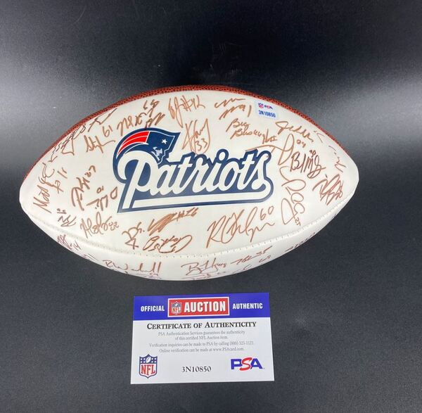 NFL - Patriots Multi Signed Panel Ball With Patriots Logo Signed By Over...