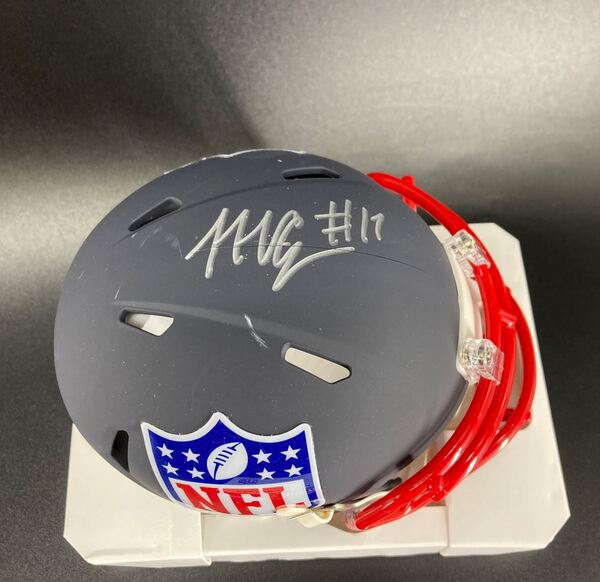 NFL - Jets Malachi Corley Signed Blue Shield Mini Helmet