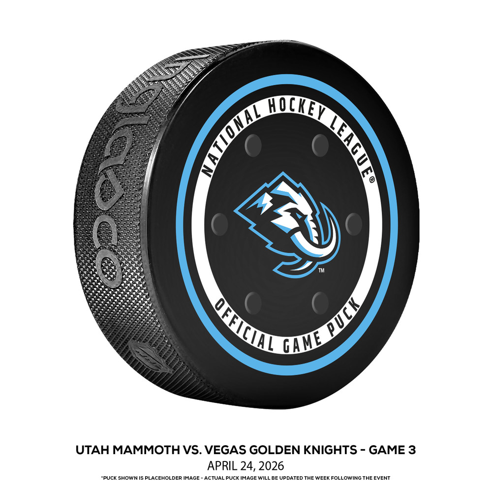 Vegas Golden Knights vs. Utah Mammoth Game-Used Puck from Game 3 of the First Round of the 2026 Stanley Cup Playoffs on April 24, 2026