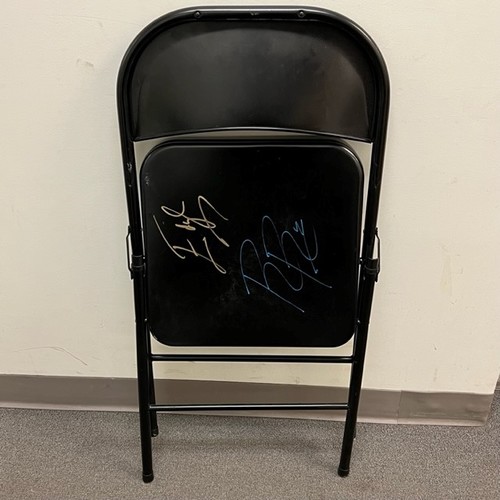 Edge and Roman Reigns SIGNED and USED Chair (WWE ThunderDome) Auction 2