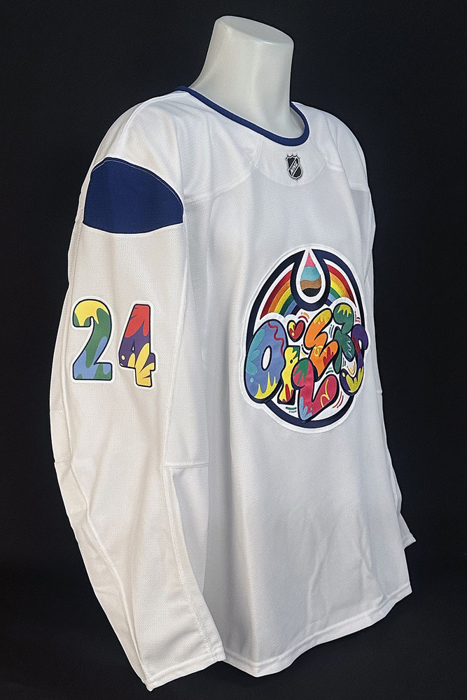 Spencer Stastney #24 - Autographed 2025-26 Edmonton Oilers Celebrating Pride Night Ltd Edition Fanatics Practice Jersey (Autographed Only / Not Worn)