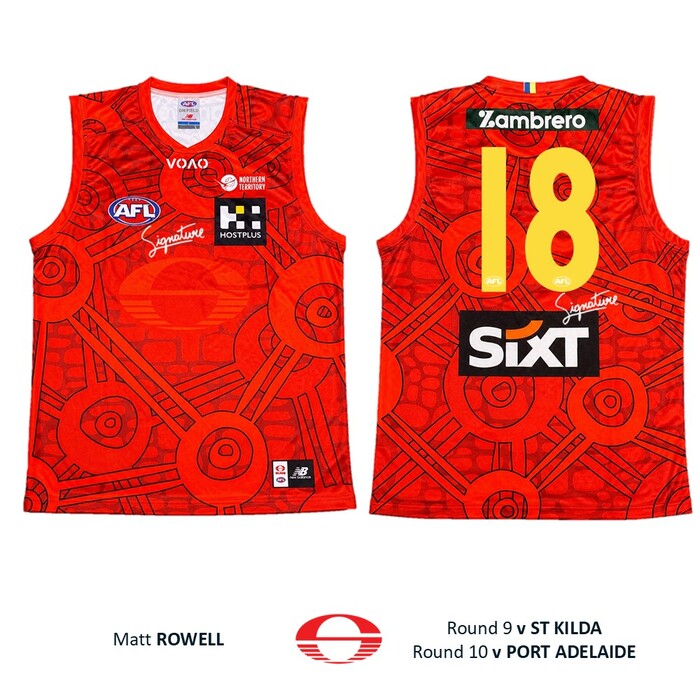 Photo of Matt Rowell #18 Gold Coast SUNS Darwin/Larrakia Guernsey