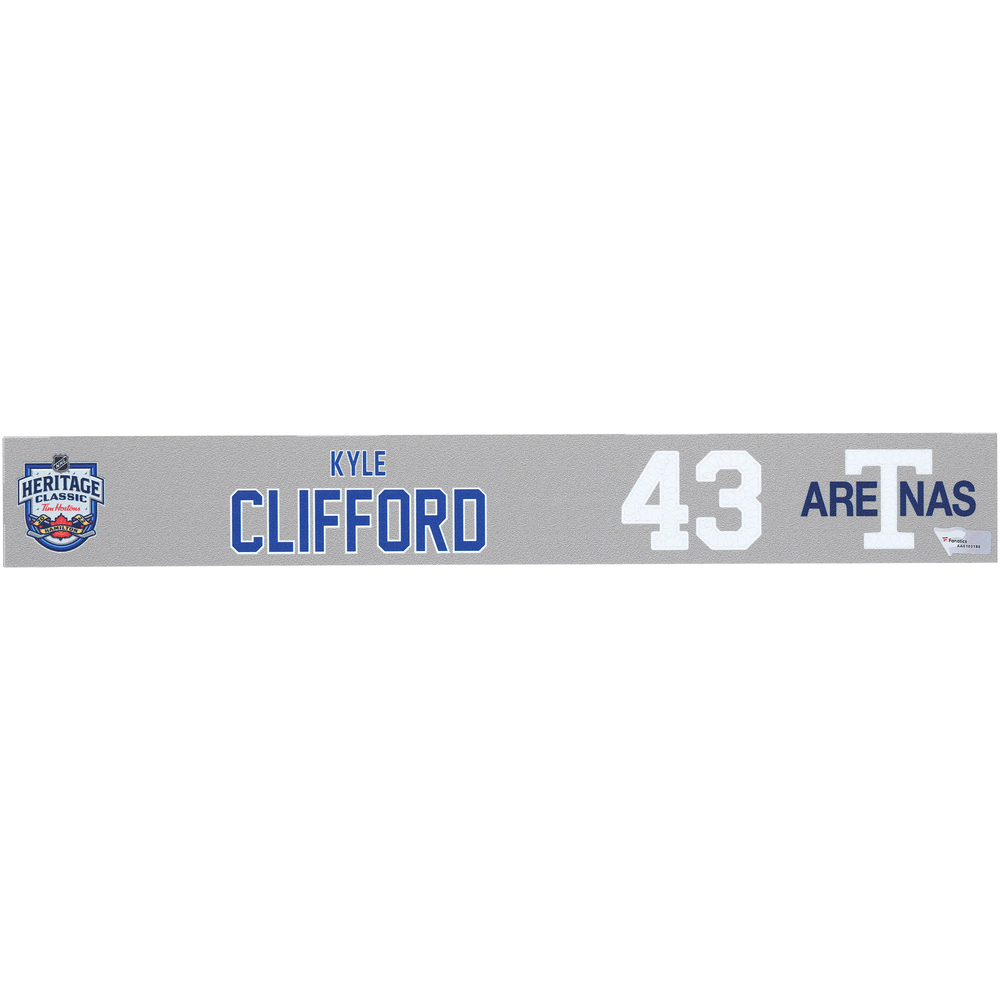 Kyle Clifford Toronto Maple Leafs Player-Issued #43 Gray Nameplate vs. Buffalo Sabres on March 13, 2022