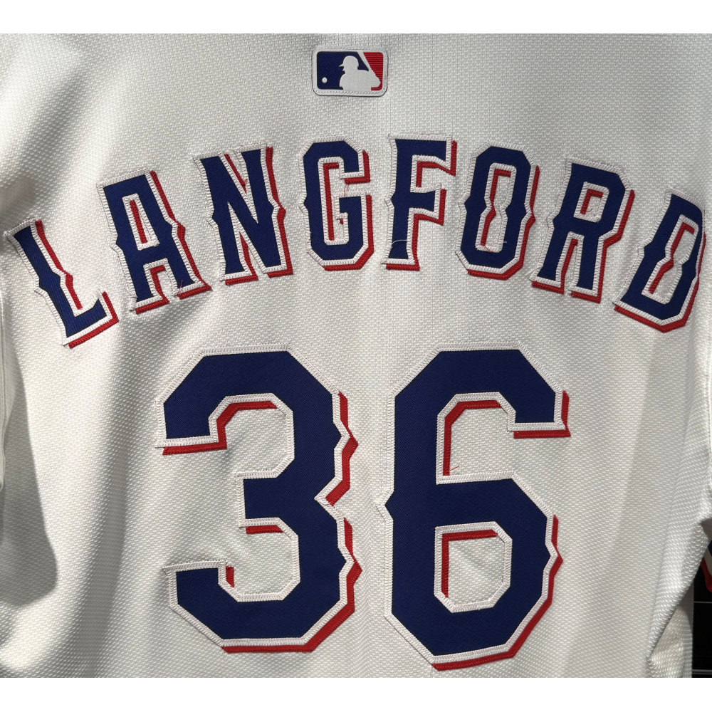 Wyatt Langford #36 Texas Rangers Game-Used 2025 Home Jersey (MLB