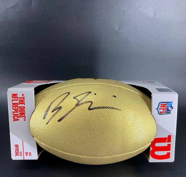 NFL - Chargers Brenden Rice Signed Gold Composite Football