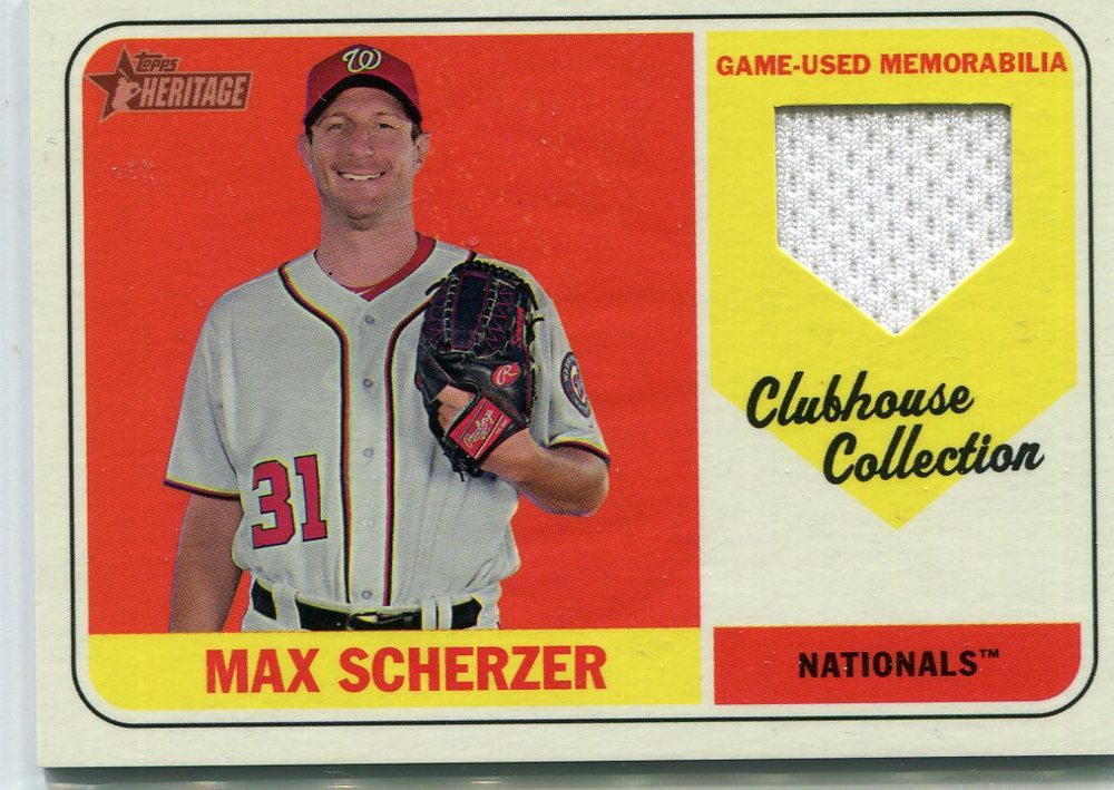 2018 Topps Heritage Clubhouse Collection Relics #CCRMSC Max Scherzer -- 2018 All-Star