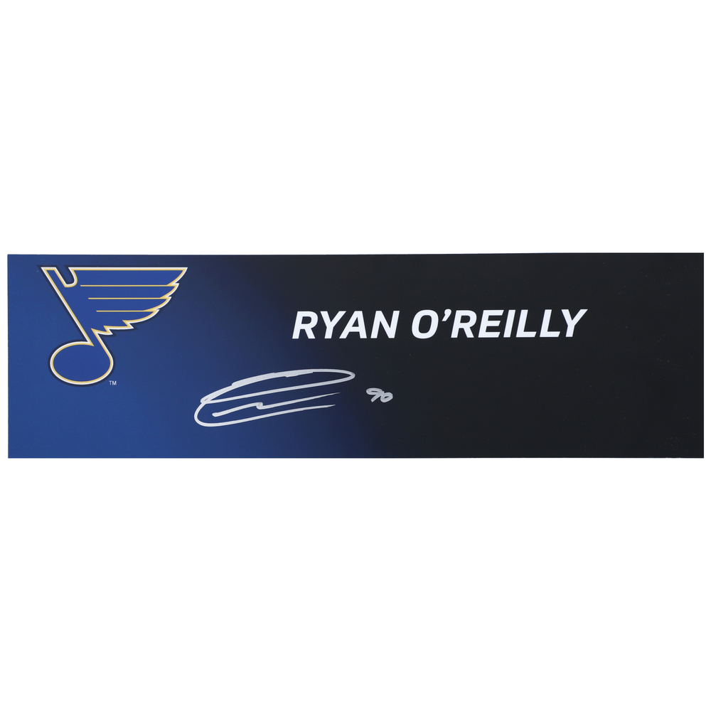 Ryan O'Reilly St. Louis Blues 2019 Stanley Cup Champions Autographed Event-Used Media Name Plate