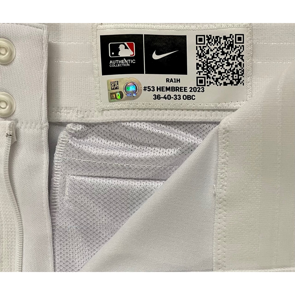 Team Issued White Pants Heath Hembree 53 2023 Season Tampa Bay