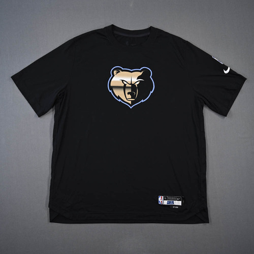 Image of Santi Aldama - Memphis Grizzlies - Game-Issued City Edition Short-Sleeved Shooting Shirt - 2022-23 NBA Season
