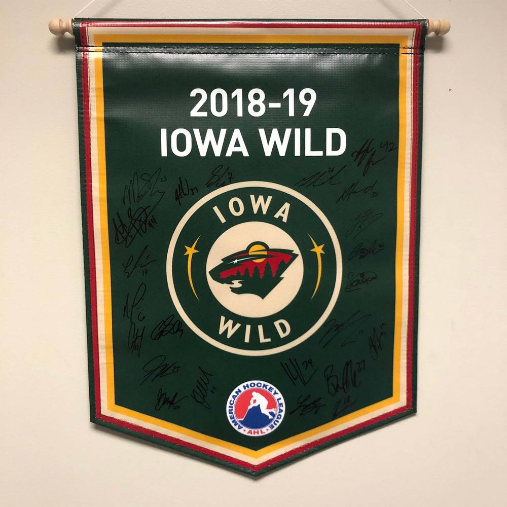 AHL Authentic 201819 Iowa Wild TeamSigned Banner