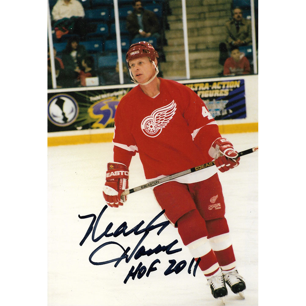 Mark Howe Autographed Detroit Red Wings 4X6 Photo - NHL Auctions