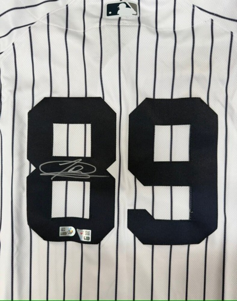 Jasson Dominguez Autographed Pinstripe Yankees Authentic Jersey