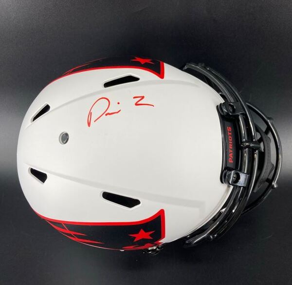 NFL - Patriots Pierre Strong signed lunar eclipse helmet