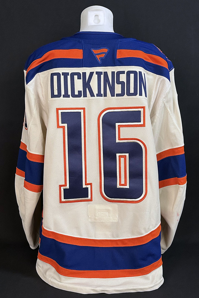 Jason Dickinson #16 - 2026-27 Edmonton Oilers vs Anaheim Ducks Game Worn Alternate Cream Jersey From The Oilers 5-2 Win On October 7, 2026